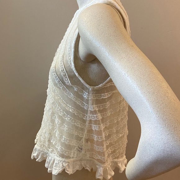 FREE PEOPLE white lace top small - Picture 10 of 13